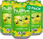 Humm Kombucha Lemon Lime, Organic, Vegan & GMO Free (12 Pack)