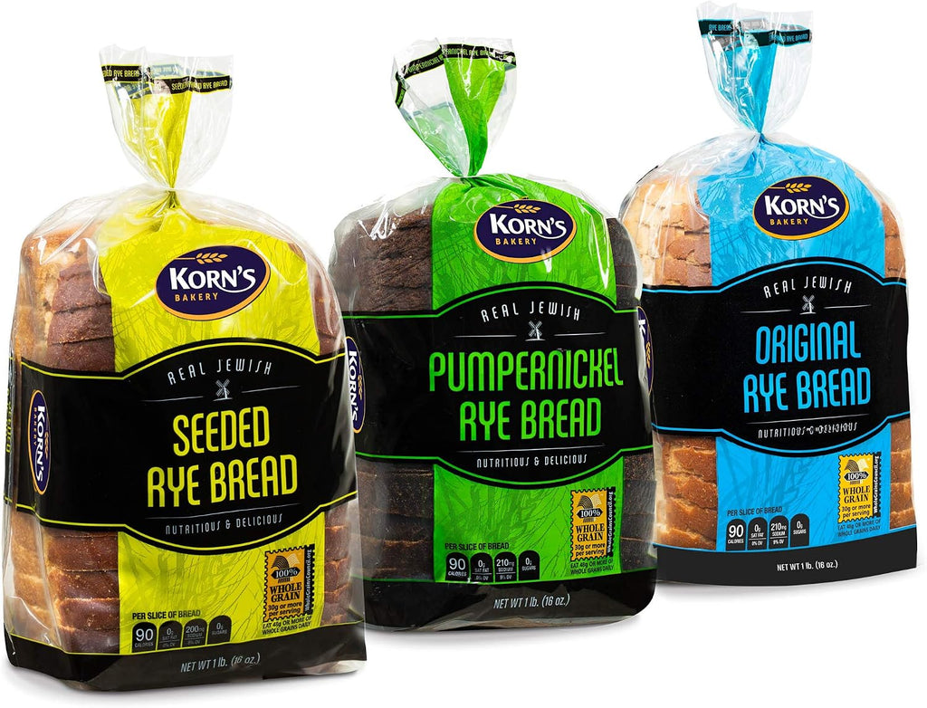 Rye Bread | 3 Flavor Variety Bundle | (1) Seeded Rye Bread, (1) Real Jewish Rye Bread ( Seedless) & (1) Pumpernickel Bread | 2-3 Day Shipping |16 oz per Loaf - Stern's Bakery [ 3 Loaves of Bread Included ]