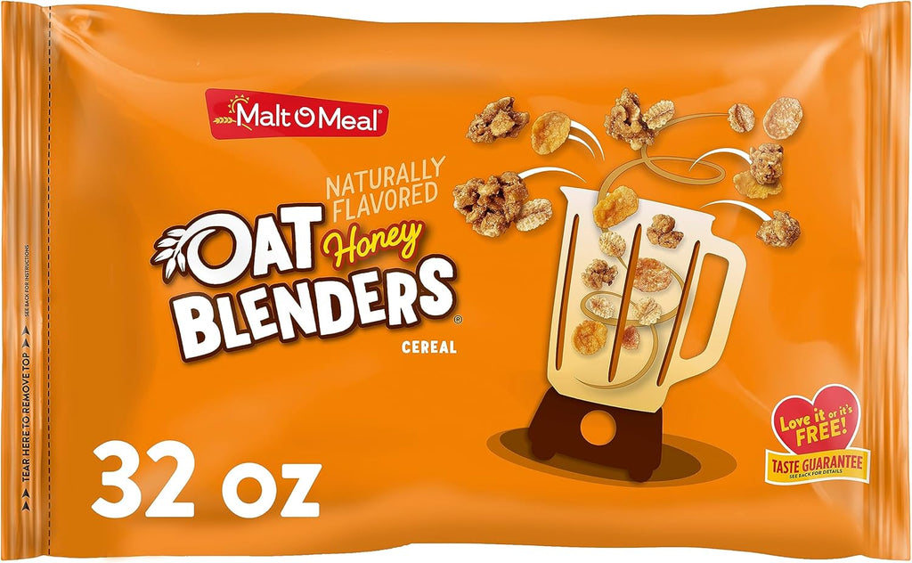 Malt-O-Meal Honey and Oat Blenders® Kids Breakfast Cereal, Family Size Bulk Bagged Cereal, 32 Ounce - 1 count
