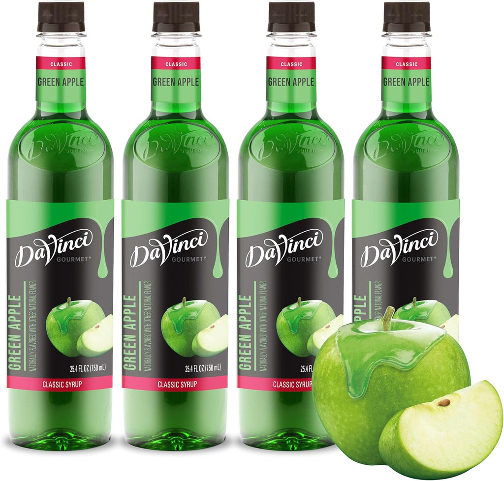 DaVinci Gourmet Green Apple Syrup, 25.4 Fluid Ounces (Pack of 4)