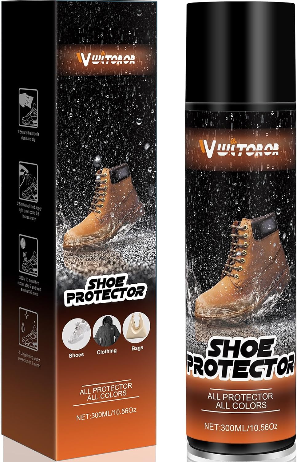 WITOROR Shoe Protector Spray, 10.56 Oz, Rain & Stain Waterproof Nano Protection for Sneaker, Leather, Nubuck, Suede & Canvas