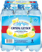 Crystal Geyser Sparkling Natural Alpine Spring Water, Lemon and Other Natural Flavors, 6-Pack, 16.9oz Bottles, Zero Calories and No Sweeteners, Bottled at The Spring Source