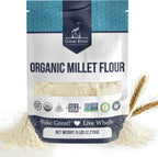 Great River Milling Organic Millet Flour | USDA Organic, Naturally Gluten Free, Non-GMO, Vegan, Kosher | Mild, Nutty Flavor for Baking, Flatbreads, Pancakes & Porridge | 5 Lb.