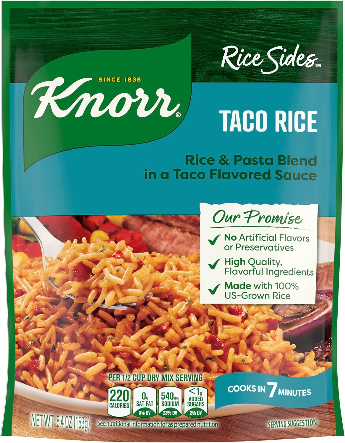 Knorr Rice Sides Taco Rice For a Tasty Rice Side Dish 5.4 oz