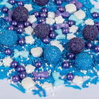 Twisweet Mermaid Sprinkles, Edible Purple Pearls for Cake Decorating, Mermaid Tail Candy Ball Seashell Mix Ocean Theme Sugar Sprinkles, Cupcake Topper Cookie Ice Cream Cake Decorations, Birthday Children's Summer Party Supplies (130g/4.58oz)
