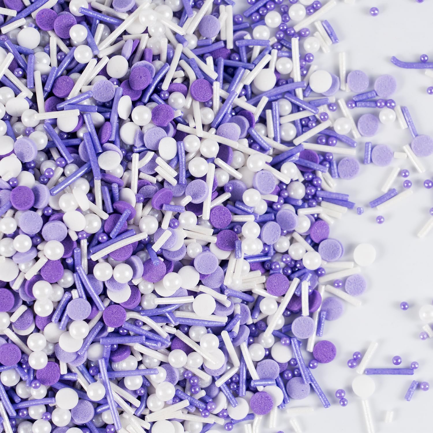 Purple Sprinkles for Cake Decorating Edible Purple Confetti Sprinkles Topper for Cookie Cupcakes, Candy, Cream, Chocolate Cake Decorations - Jimmies, Nonpareils, Sugar Pearl 7ounce