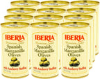 Iberia Spanish Manzanilla Olives Stuffed with Anchovies, 5.25 Oz (Pack of 12)