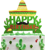 Cactus Cake Topper Mexico Fiesta Theme Birthday Party Decoration Supplies,Kids Boy Girl Party Decor Supplies