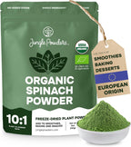Organic Spinach Powder from Whole Leaf 5 Ounce Bag USDA Certified - Antioxidant Rich Smoothies Fresh Freeze Dried Spinach Leaves Extract for Immune Support - Espinaca Rich In Beneficial Thylakoids