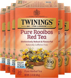 Twinings Pure Rooibos Red Herbal Tea Individually Wrapped Bags, 20 Count (Pack of 6), Sweet with Uplifting Aroma, Naturally Caffeine-Free, Enjoy Hot or Iced, 120 Teabags