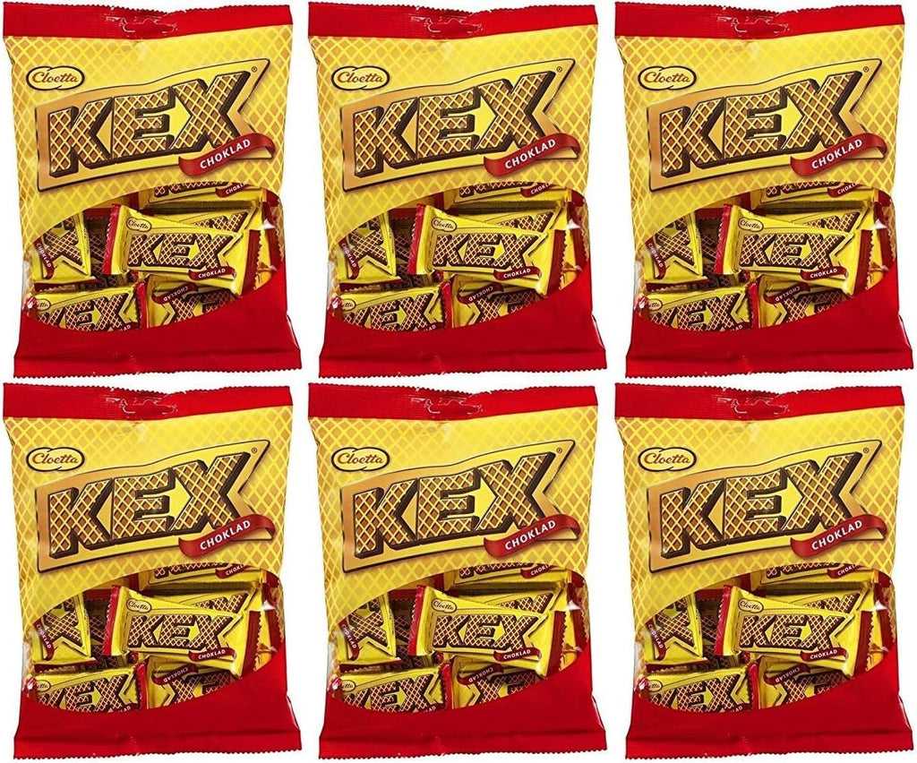 Cloetta Kex Choklad - Chocolate Filled Mini Wafers 156g - Pack of 6