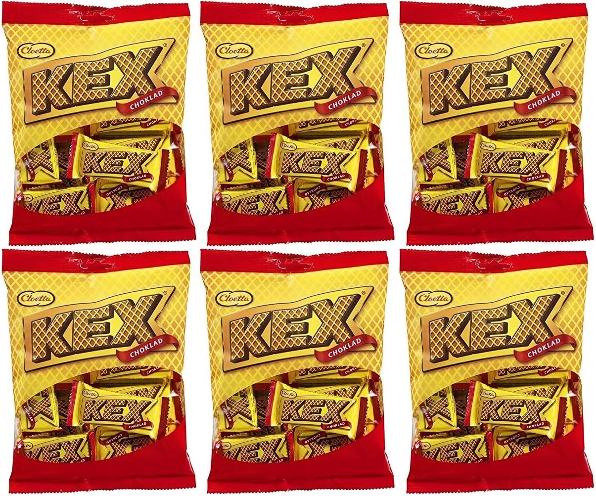 Cloetta Kex Choklad - Chocolate Filled Mini Wafers 156g - Pack of 6