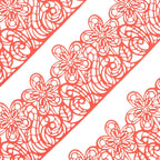 Large Pre-Made Ready to Use Edible Cake Lace Flower Trim Red 14-inch 10-Piece Set
