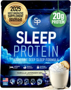 SleepProtein™ Nighttime Casein Recovery Shake – 20g Slow-Release Protein for Overnight Muscle Repair & Deep Sleep Support – Melatonin-Free, GLP-1 Friendly, with Magnesium, GABA, Theanine & Tryptophan