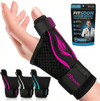 Thumb Wrist Brace | Upgraded Thumb Spica Splint Stabilizer Pain Relief Night Support for De Quervain’ s Tenosynovitis Trigger Finger Arthritis Sprains | Breathable Fabric (Rose Pink/Black, L/XL - Fit both hands)