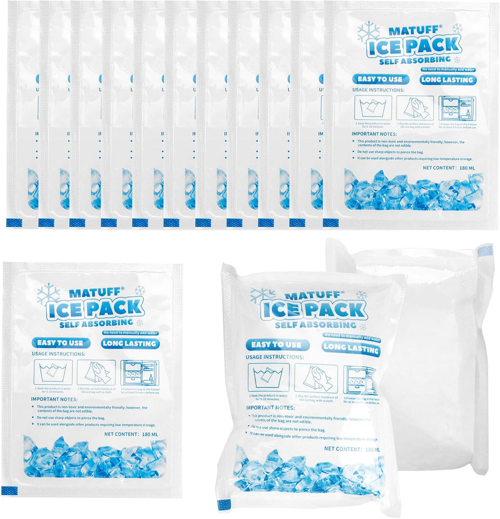 50 Pcs Reusable Ice Packs for Coolers (3.7''x4.9'') - Upgraded Explosion-Proof & Leakproof Gel Freezer Packs for Lunch Boxes, Shipping, Camping, Beach & Fishing | Keep Food/Drinks Fresh
