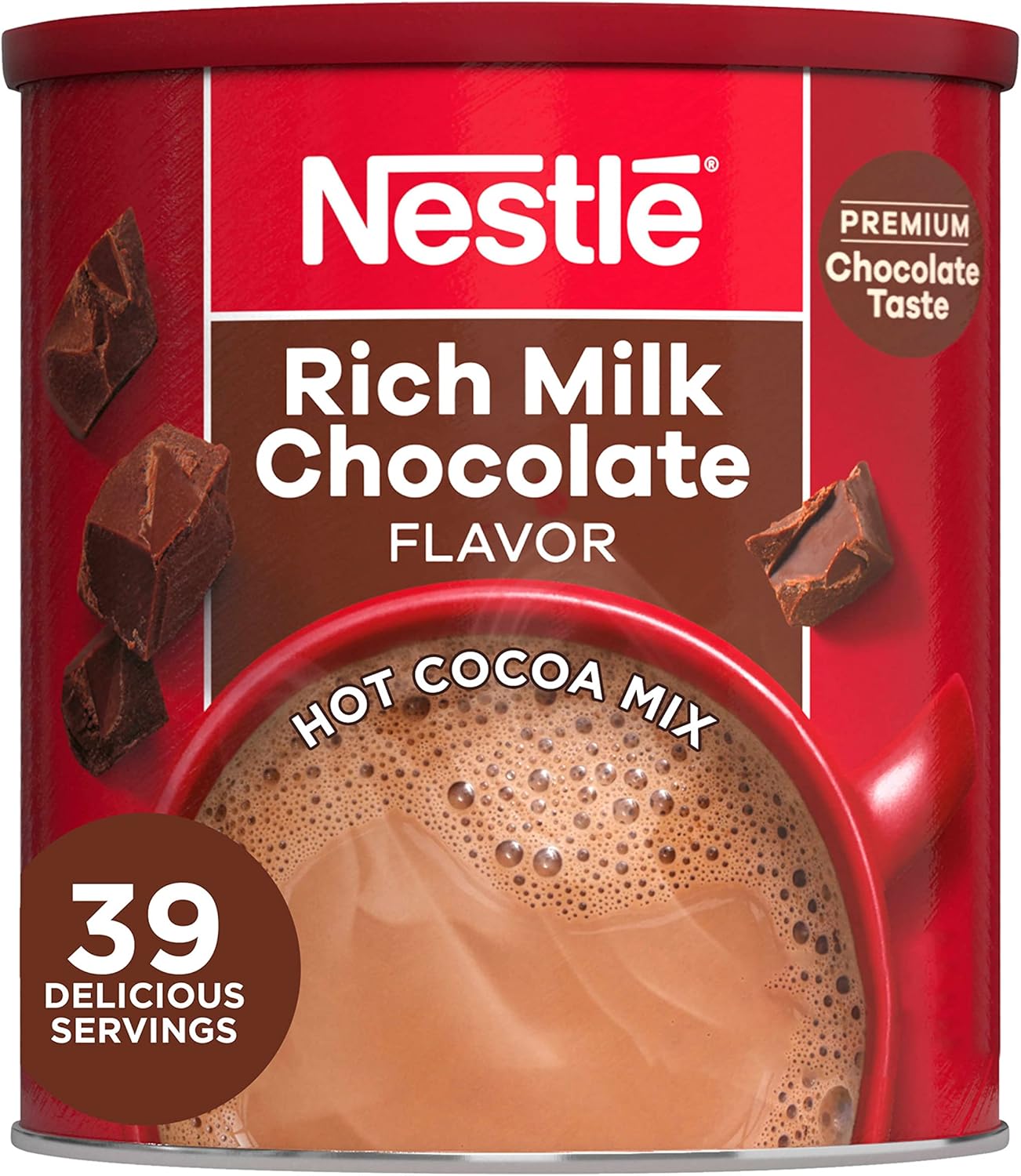 NESTLE Classic Rich Milk Chocolate Hot Cocoa Mix, 27.7 oz. Canister Hot Chocolate Made with Real Cocoa