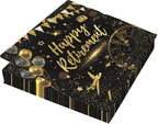 20 Pack Happy Retirement Napkins Black Gold Retirement Party Decorations Disposable Dinner Paper Napkins Farewell Cocktail Napkins for Women Men Retirement Party Supplies,6.5 * 6.5inch Folded