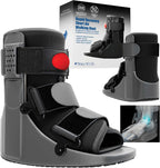 Rapid Recover Short Walking Boot, Fracture Boot, Medical Grade Foot Brace for Fractures, Ankle Boot & Brace, Adjustable Air Pump, Sprain & Injury Recovery, Post Op Shoe, Foot Boot for Injured Foot, Medium, Black