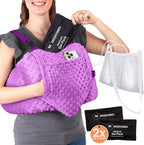 MOYOAMA Post Mastectomy Pillow Heart - 4 Pcs Protective Set - Cozy Hand Muff & 5 Built-in Pockets - Breast Surgery Must Haves,Breast Reduction Recovery Supplies, Breast Augmentation,Post Op Essentials