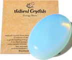 MAIBAOTA 2.4" Large Opalite Crystal Opal Stone Polished Palm Stone Healing Crystals 0.7" Thick Natural Reiki Gemstone Worry Stone Energy Balancing Anxiety Stress Relief Meditation 1 Pc