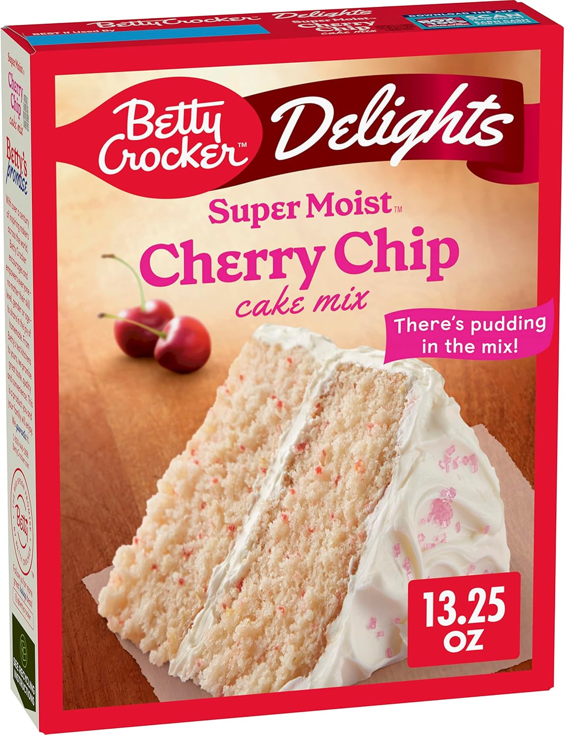 Betty Crocker Delights Super Moist Cherry Chip Cake Mix, 13.25 oz.