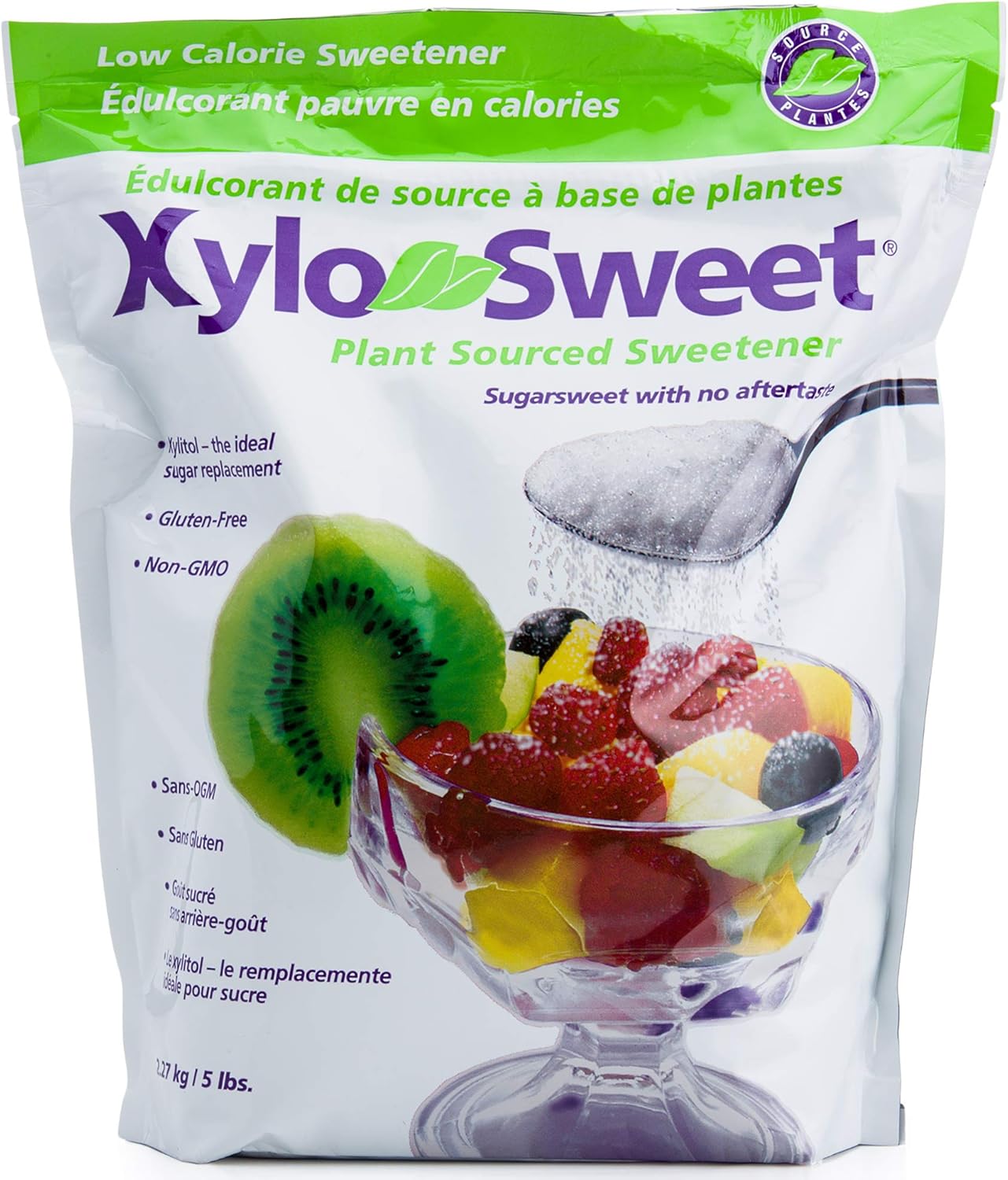 Xlear XyloSweet Plant Sourced Xylitol Sweetener - Pure Natural Sugar Substitute, Granules, Non-GMO, Gluten-Free, 5 Pound Bag (Pack of 1)