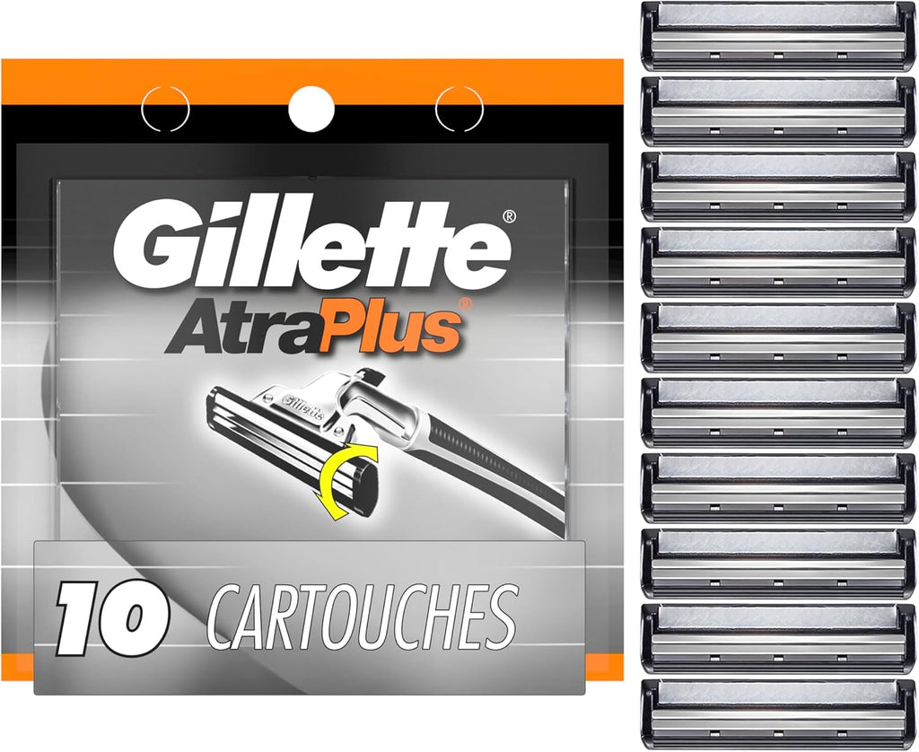 Gillette AltraPlus Mens Razor Blade Refills, 10 Count, Lubra-Soft Strip for Smoothness and Comfort