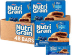 Nutri-Grain Soft Baked Breakfast Bars, Kids Snacks, Whole Grain, Blueberry (6 Boxes, 48 Count)