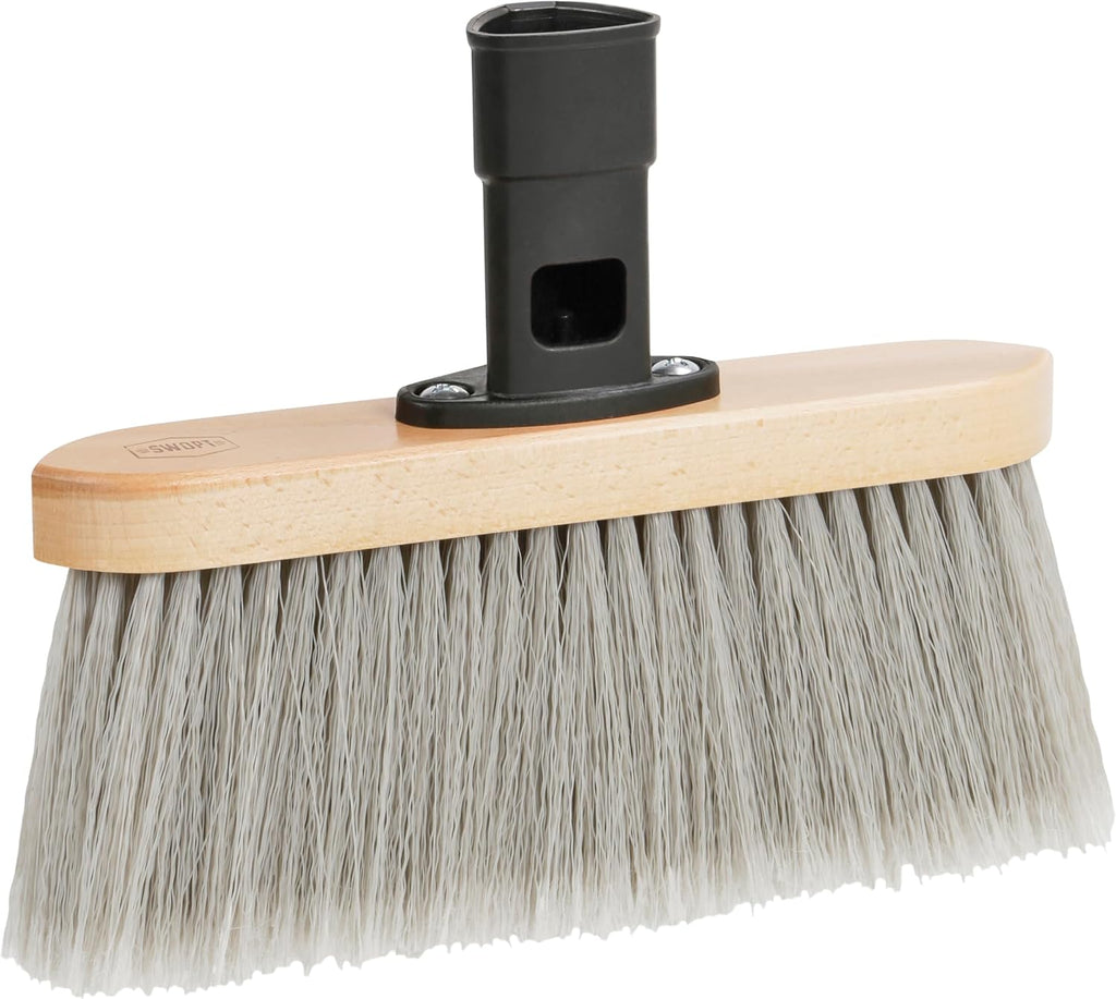SWOPT Premium Smooth Surface Straight Broom Head — Cleaning Head Interchangeable with All SWOPT Cleaning Products for More Efficient Cleaning and Storage — Picks Up Fine Particles and Pet Hair