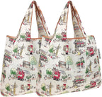 allydrew Foldable Tote Nylon Reusable Grocery Bag (Set of 2), London