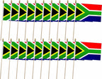 20 Pack South Africa Flags South African Stick Flag Small Mini Handheld Flags for Decorations,（ 5 × 8inches）, essential for parties and celebrations