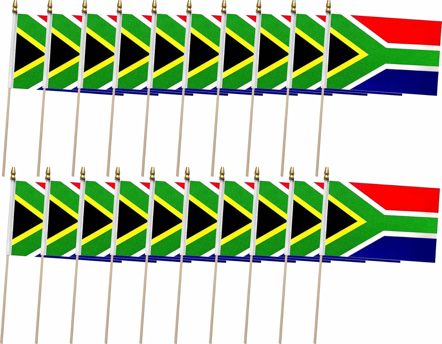 20 Pack South Africa Flags South African Stick Flag Small Mini Handheld Flags for Decorations,（ 5 × 8inches）, essential for parties and celebrations