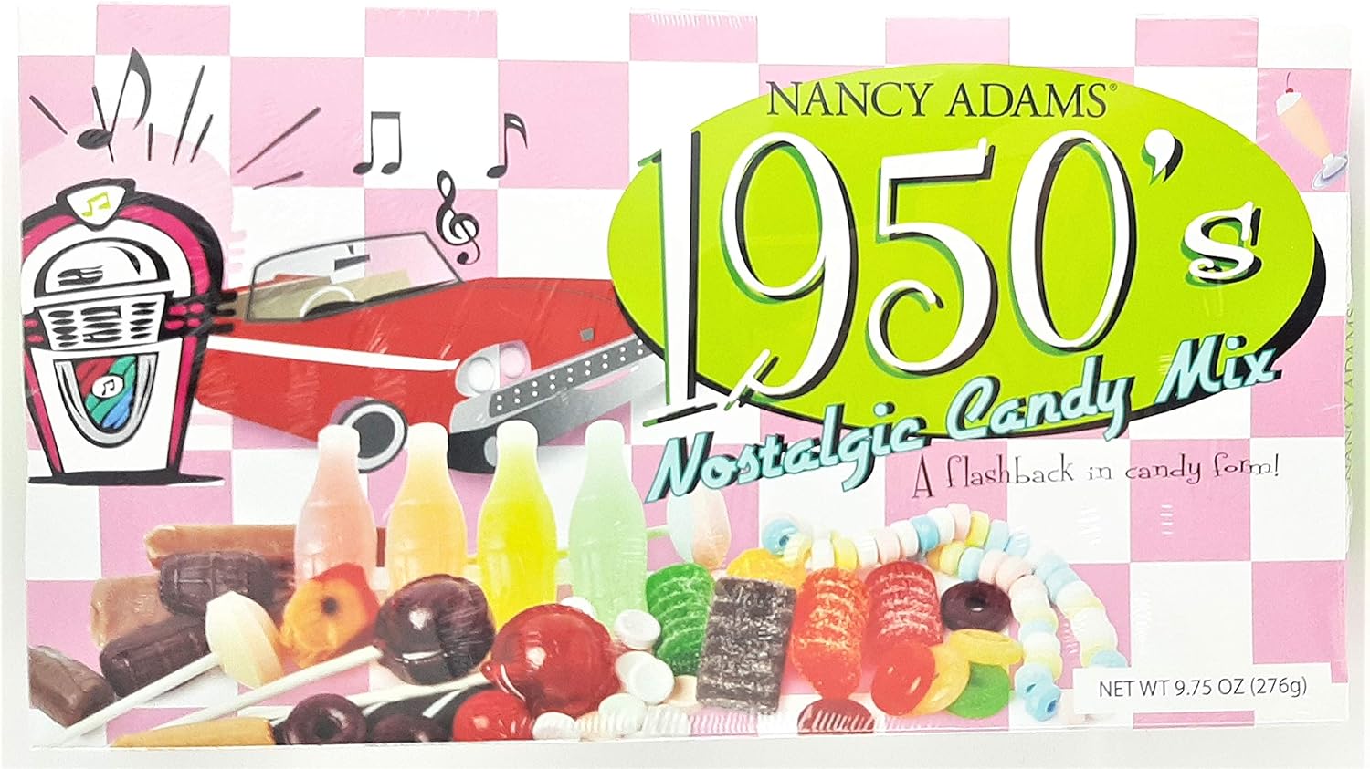 1950's Retro Candy Gift Box-Decade Box Gift Basket - Classic 50's Candy - 9.75OZ (276g)