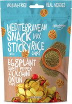 Woodridge Snacks | Vacuum Fried Veggies with Sticky Rice Chips | Mediterranean Mix | 6 Pack | 1.06 OZ (30g) Bags