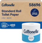 Cottonelle® Professional CleanCare Standard Roll Bulk Toilet Paper (58696), 2-Ply, White, Individually Wrapped (400 Sheets/Roll, 40 Rolls/Case, 16,000 Sheets/Case)