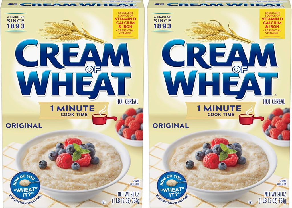 Cream of Wheat Original Stove Top Hot Cereal, 1 Minute Cook Time, 28 Ounce (Pack of 2)