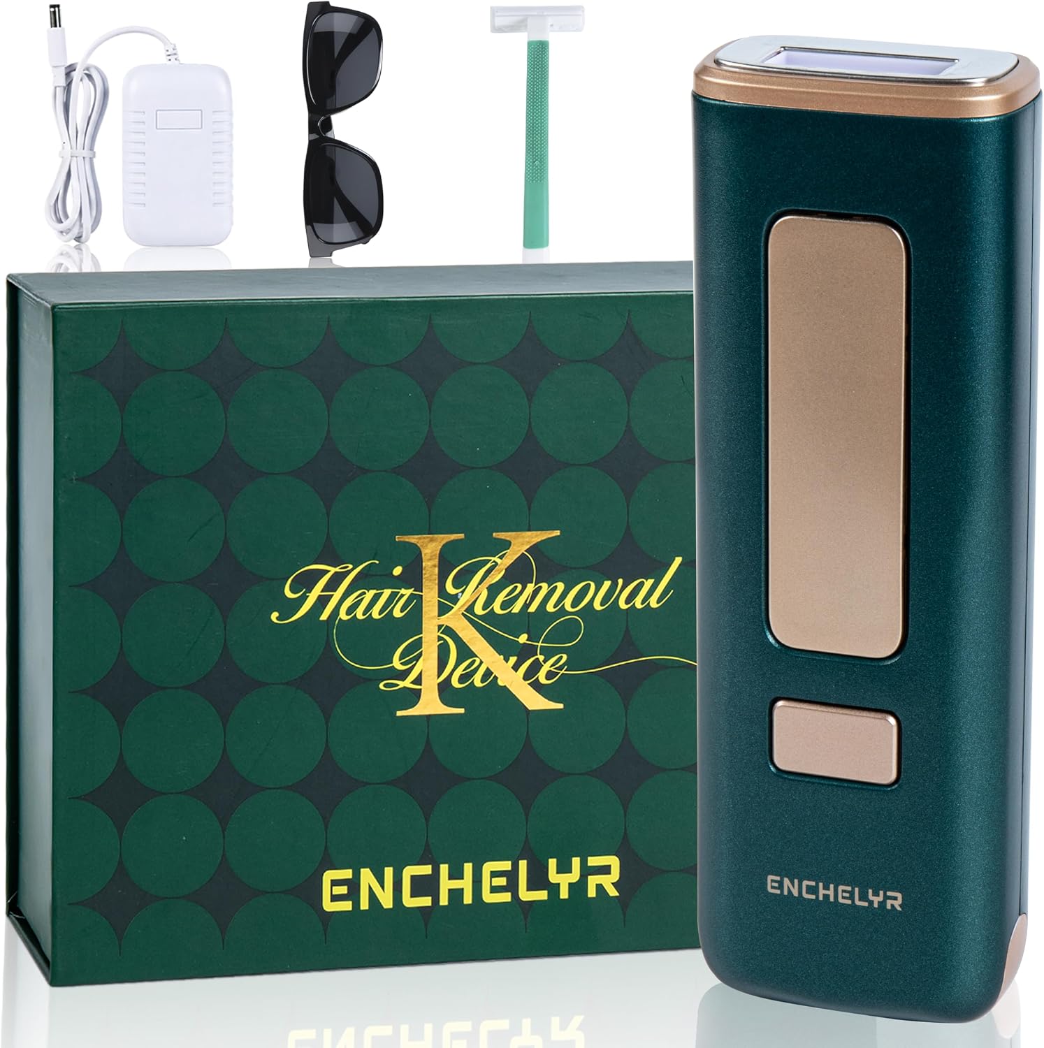 IPL Hair Removal for Women with Ice Cooling - 5 Energy Levels for Sensitive Skin - At-Home Laser Hair Removal for Face, Bikini, Legs, Underarms - Unlimited Flashes, Razor, Eyewear Included