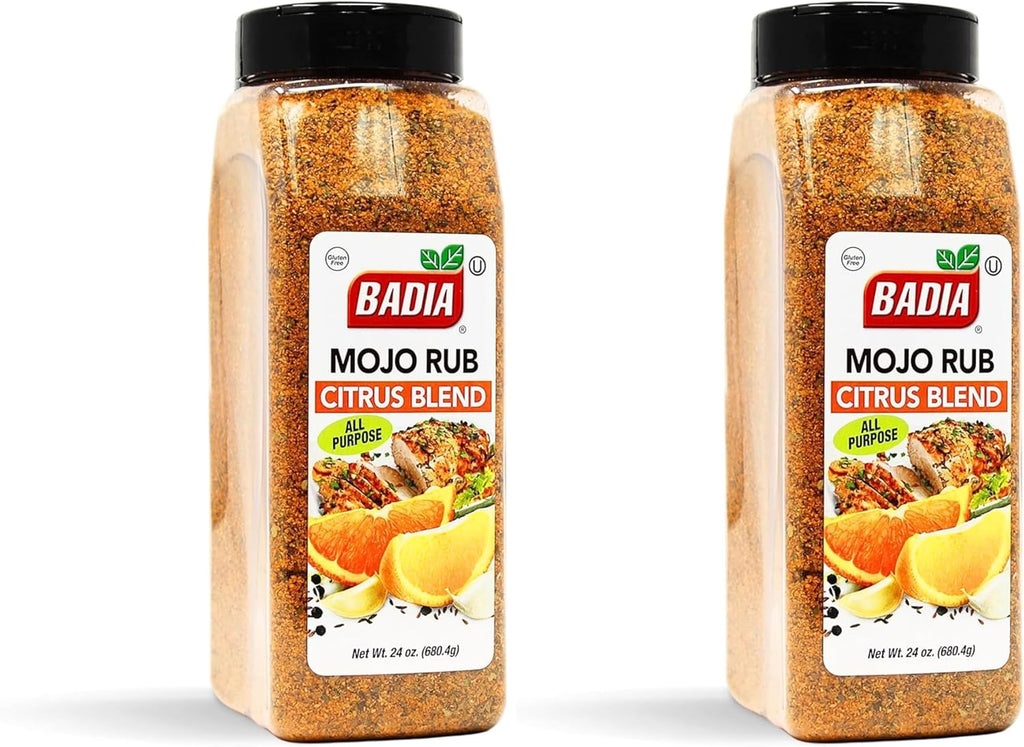 Badia Mojo Rub Citrus Blend, 24 oz – Zesty Citrus All-Purpose Grill Rub, Lemon Lime Spices (Pack of 2)