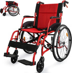 Wheelchairs for Adults, WHLICKS Premium Comfortable Transport Wheelchair Lightweight Foldable，25lb Portable Transfer Chair for Seniors with Swing-Away footrests and Anti Tipper, 264lb Capacity