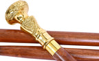 Humaira Nautical Vintage Brass Handle Walking Cane – 3-Foldable Wooden Stick, Unique Gift for All Occasions