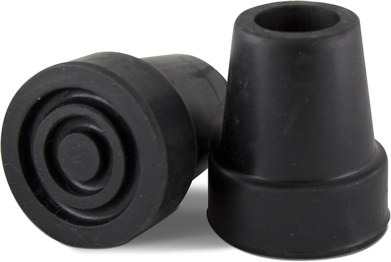 Essential Medical Supply Replacement Rubber Cane Tips with Metal Washer for 3/4" in Black - Durable and Supportive Walking Cane Tips