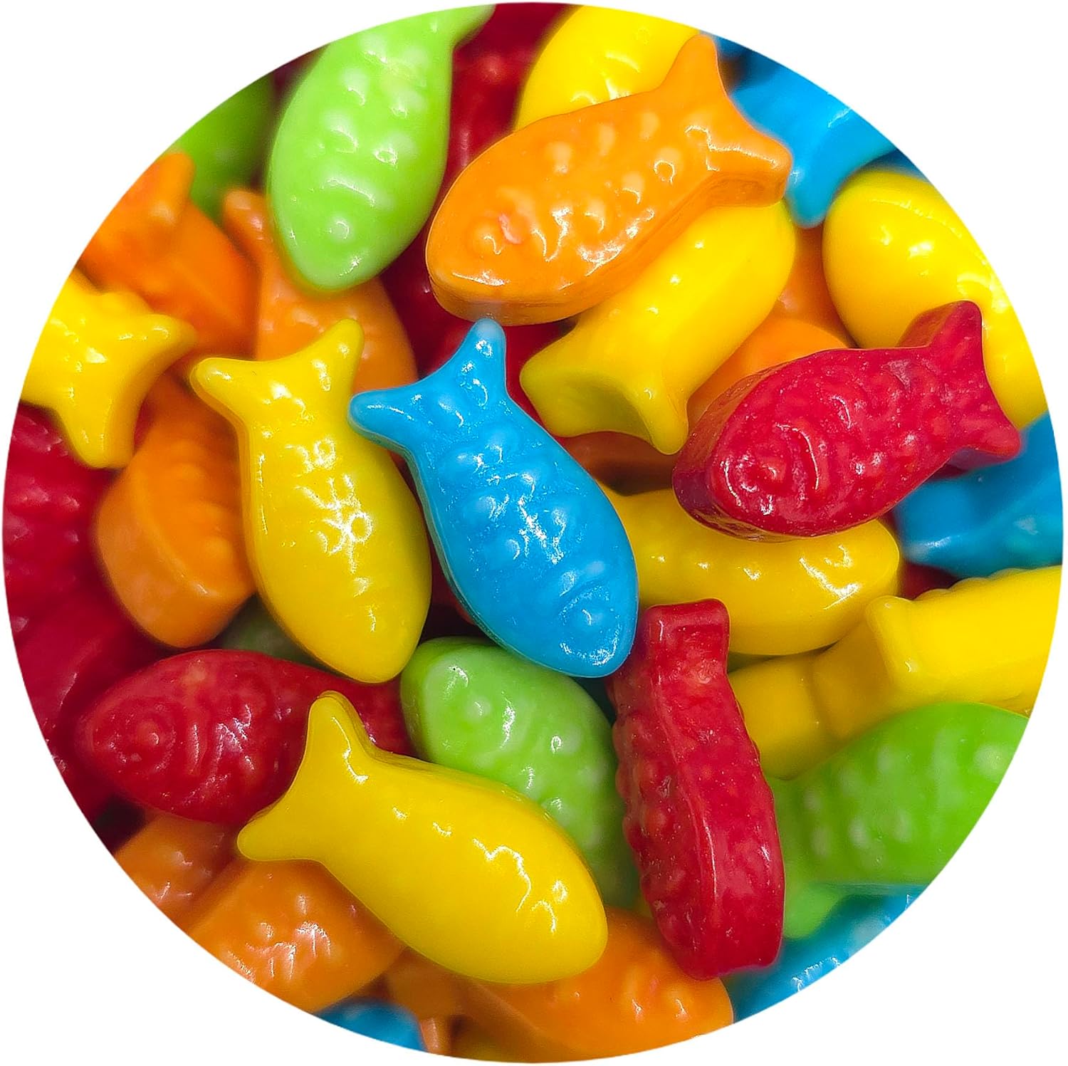 NCS Guppy Fish Shaped Edible Sprinkles – Red, Orange, Yellow, Green and Blue Cupcake, Cake & Cookie Decorations, 8 oz