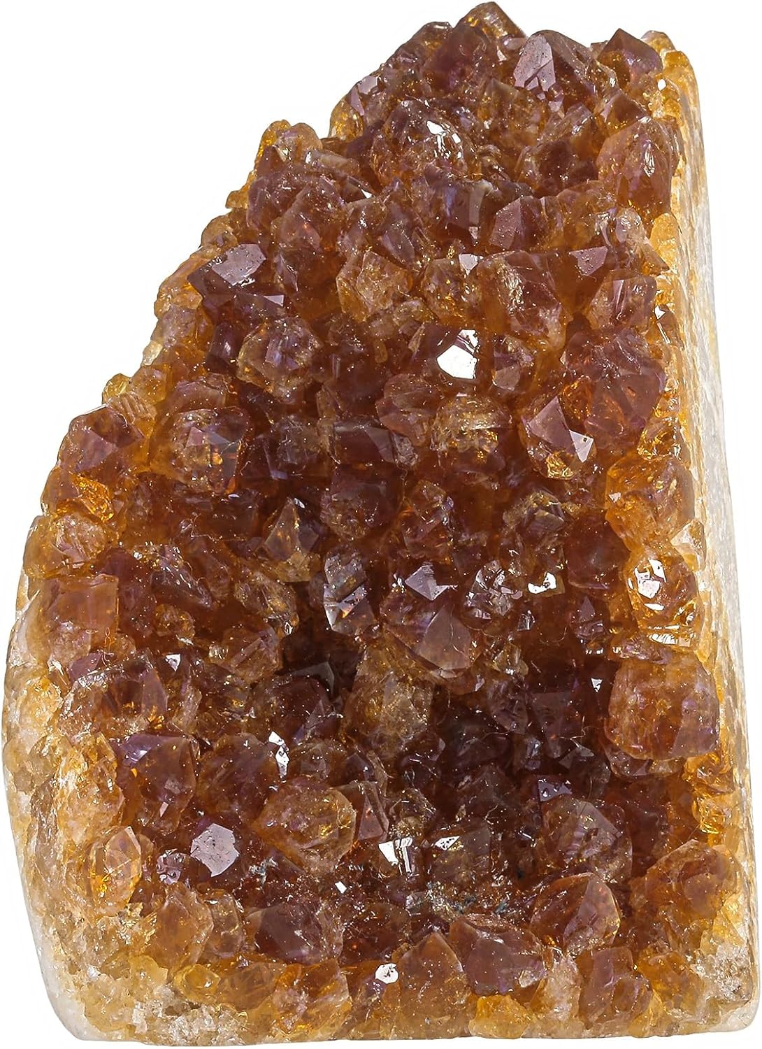 mookaitedecor Natural Citrine Crystal Cluster Geode, Self-Standing Yellow Quartz Stone Raw Crystals and Minerals Specimen for Healing Home Decor, 201-300 g
