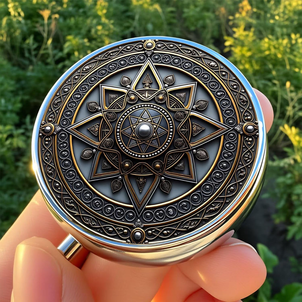 Stylish Vintage Totem Relief-Themed Pill Box with 3 Compartments – Compact and Durable Organizer for Supplements and Medication