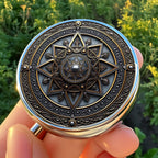 Stylish Vintage Totem Relief-Themed Pill Box with 3 Compartments – Compact and Durable Organizer for Supplements and Medication