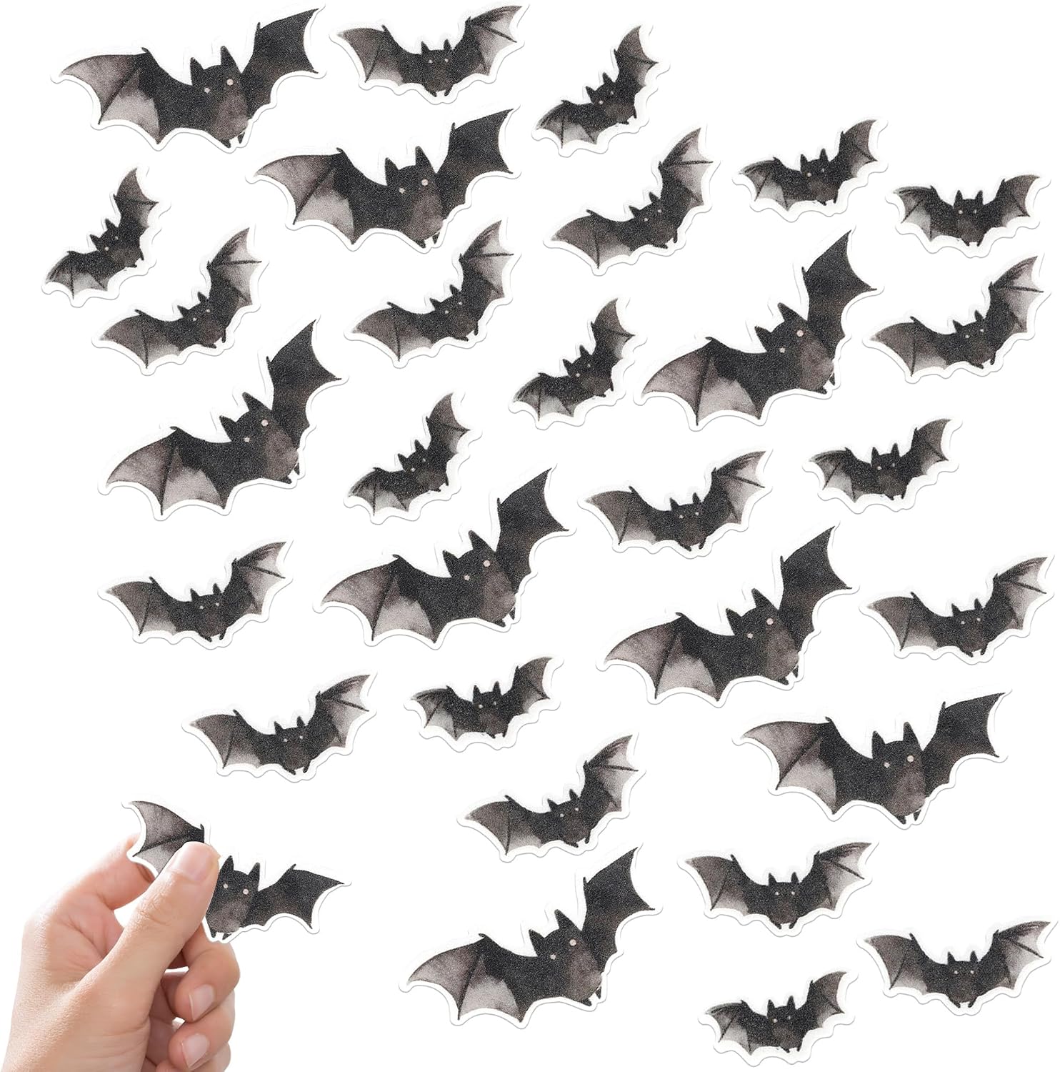 40 Pack Edible Halloween Bat Cupcake Toppers Spooky Birthday Cake Decorations for Halloween Theme Baby Shower Party