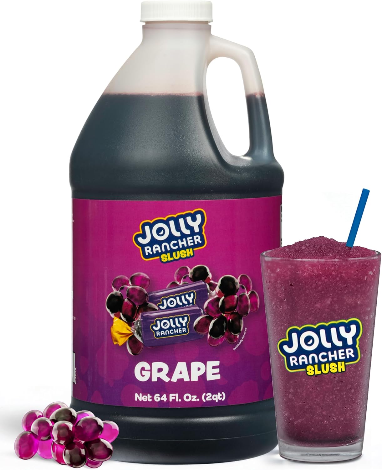 JOLLY RANCHER® Grape Beverage Mix – Fruit Flavor Slushie Mix for Machine, 1/2 Gallon Bottle – Frozen Drink Concentrate, 5:1 Ratio for Slushie & Frozen Drink Machines
