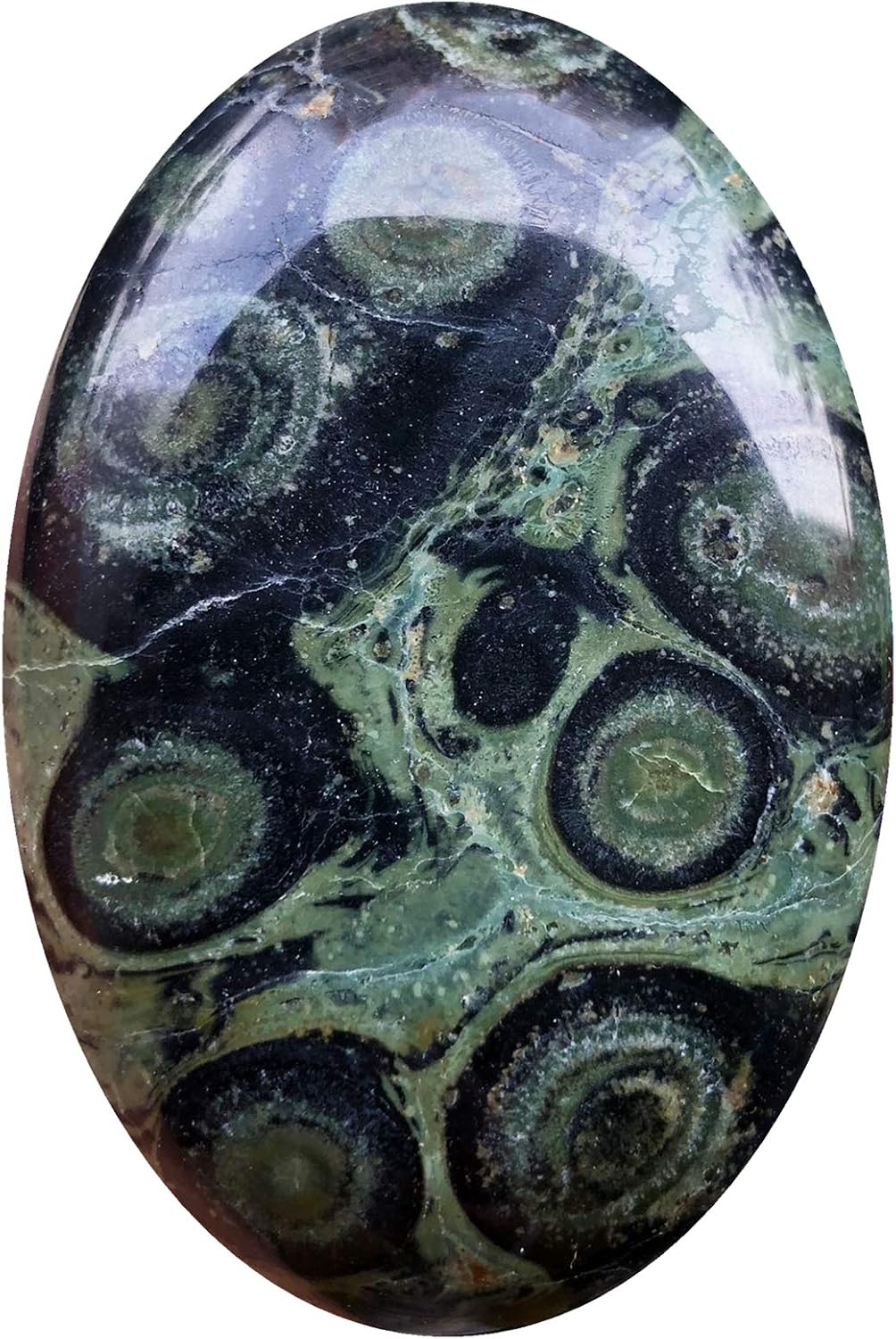 Fekuar Oval Natural Kambaba Jasper Palm Stone, Polished Worry Pocket Stones Healing Crystal for Therapy Geometry Chakra Balancing