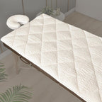 Double-Sided Massage Table Pad, Plush Fleece and Microfiber Cover, Soft Massage Bed Topper and Spa Cover, Ideal Table Accessories, 76"x34", White